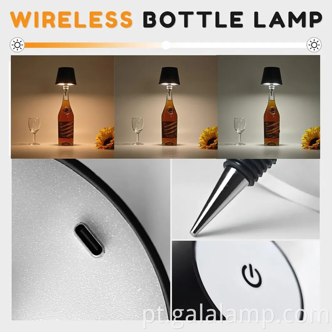 Modern Premium Touch Control Led Led Wine Bottle Stopper Lamp